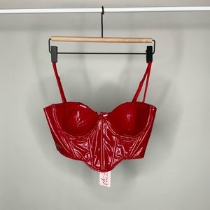 OhPolly Red Vinyl Corset Size 6